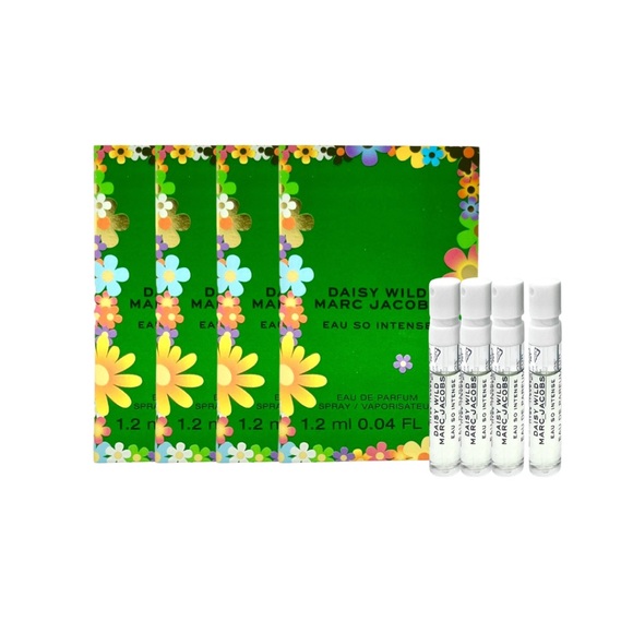 4 x Marc Jacobs Daisy Wild Eau So Intense Samples - .04 fl oz NEW ON CARD - Picture 1 of 6